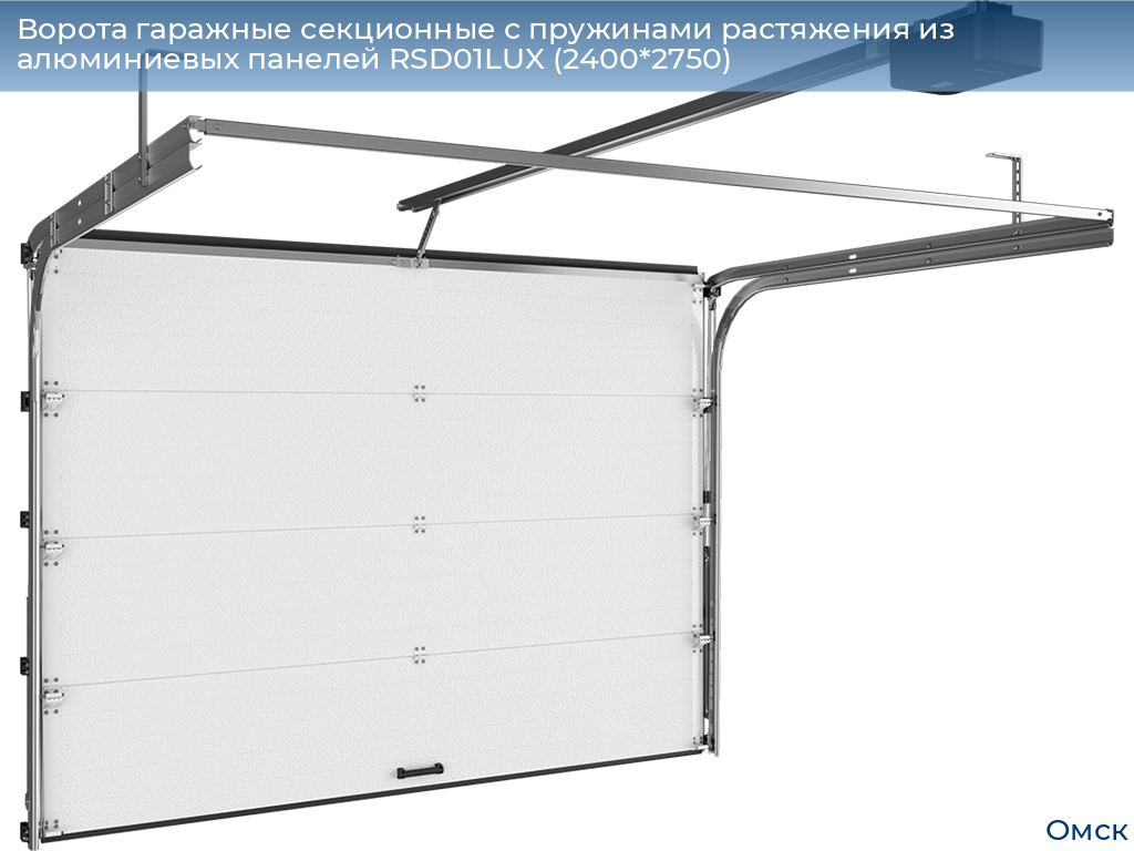 Ворота гаражные секционные с пружинами растяжения из алюминиевых панелей RSD01LUX (2400*2750), omsk.doorhan.ru