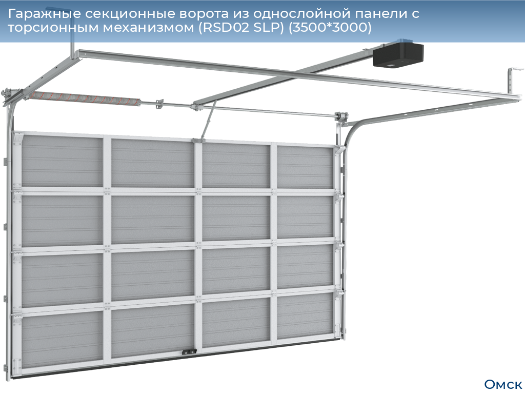 Гаражные секционные ворота из однослойной панели с торсионным механизмом (RSD02 SLP) (3500*3000), omsk.doorhan.ru