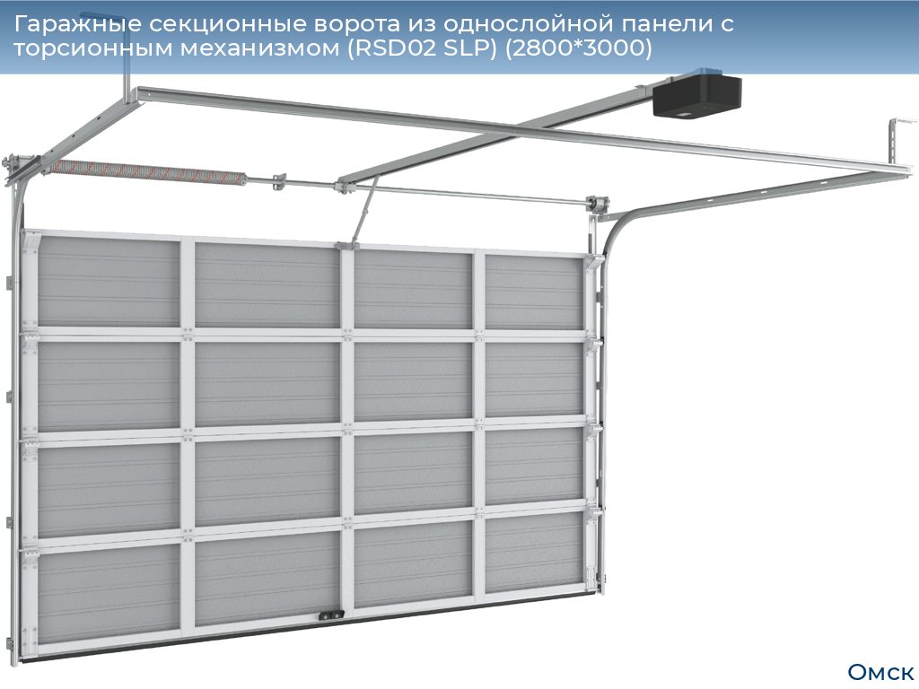 Гаражные секционные ворота из однослойной панели с торсионным механизмом (RSD02 SLP) (2800*3000), omsk.doorhan.ru