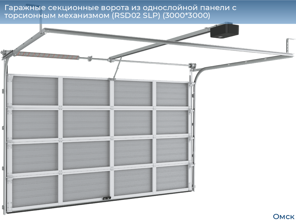 Гаражные секционные ворота из однослойной панели с торсионным механизмом (RSD02 SLP) (3000*3000), omsk.doorhan.ru
