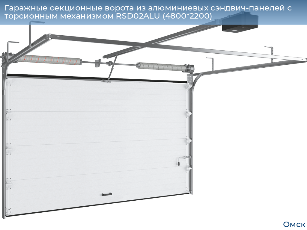 Гаражные секционные ворота из алюминиевых сэндвич-панелей с торсионным механизмом RSD02ALU (4800*2200), omsk.doorhan.ru