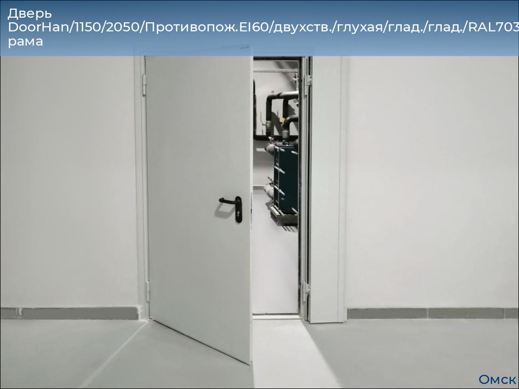 Дверь DoorHan/1150/2050/Противопож.EI60/двухств./глухая/глад./глад./RAL7035/прав./угл. рама, omsk.doorhan.ru
