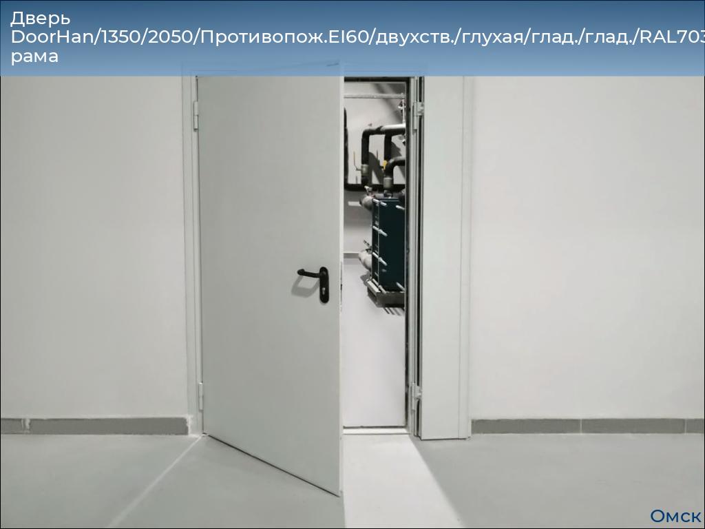 Дверь DoorHan/1350/2050/Противопож.EI60/двухств./глухая/глад./глад./RAL7035/прав./угл. рама, omsk.doorhan.ru