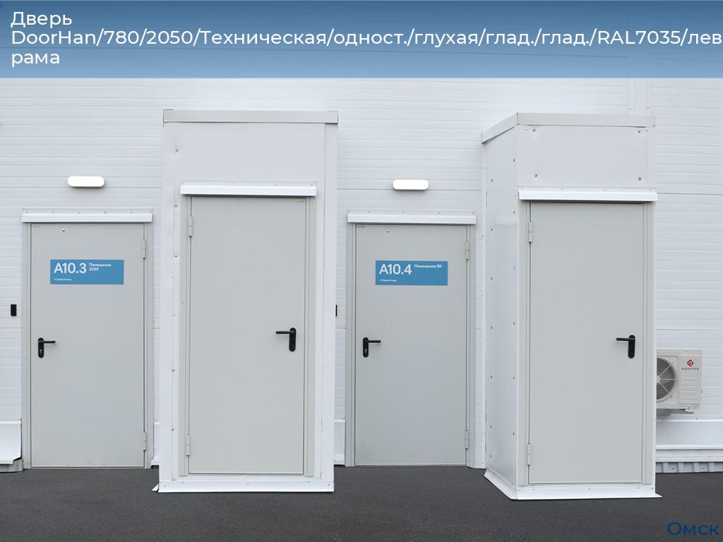 Дверь DoorHan/780/2050/Техническая/одност./глухая/глад./глад./RAL7035/лев./угл. рама, omsk.doorhan.ru