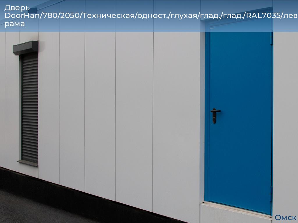 Дверь DoorHan/780/2050/Техническая/одност./глухая/глад./глад./RAL7035/лев./угл. рама, omsk.doorhan.ru