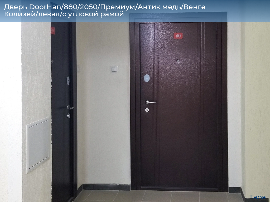 Дверь DoorHan/880/2050/Премиум/Антик медь/Венге Колизей/левая/с угловой рамой, tara.doorhan.ru