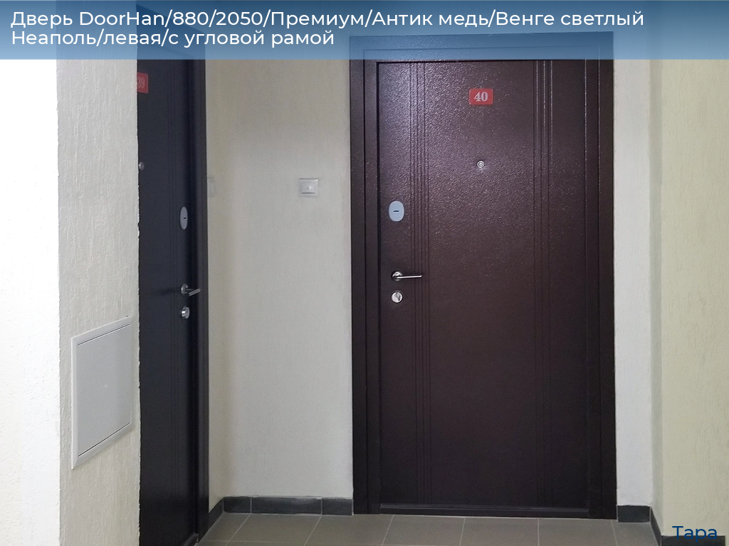 Дверь DoorHan/880/2050/Премиум/Антик медь/Венге светлый Неаполь/левая/с угловой рамой, tara.doorhan.ru