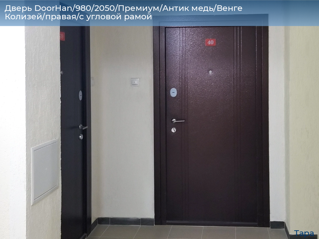 Дверь DoorHan/980/2050/Премиум/Антик медь/Венге Колизей/правая/с угловой рамой, tara.doorhan.ru