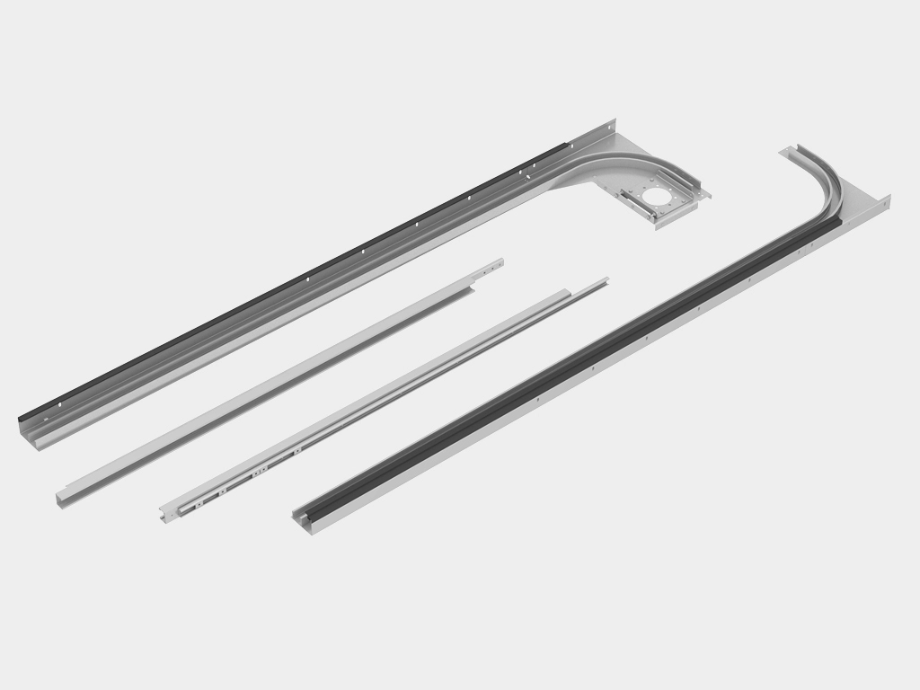 Комплект направляющих и угловых стоек.